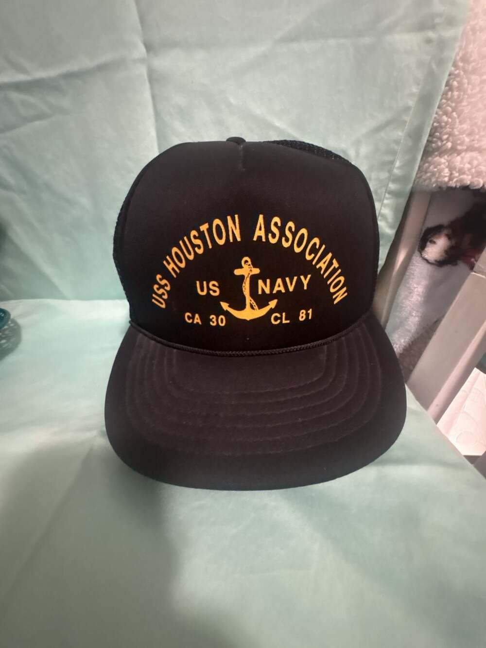 Vintage USS Houston Association US Navy CA-30 CL-81 Trucker Snapback Hat